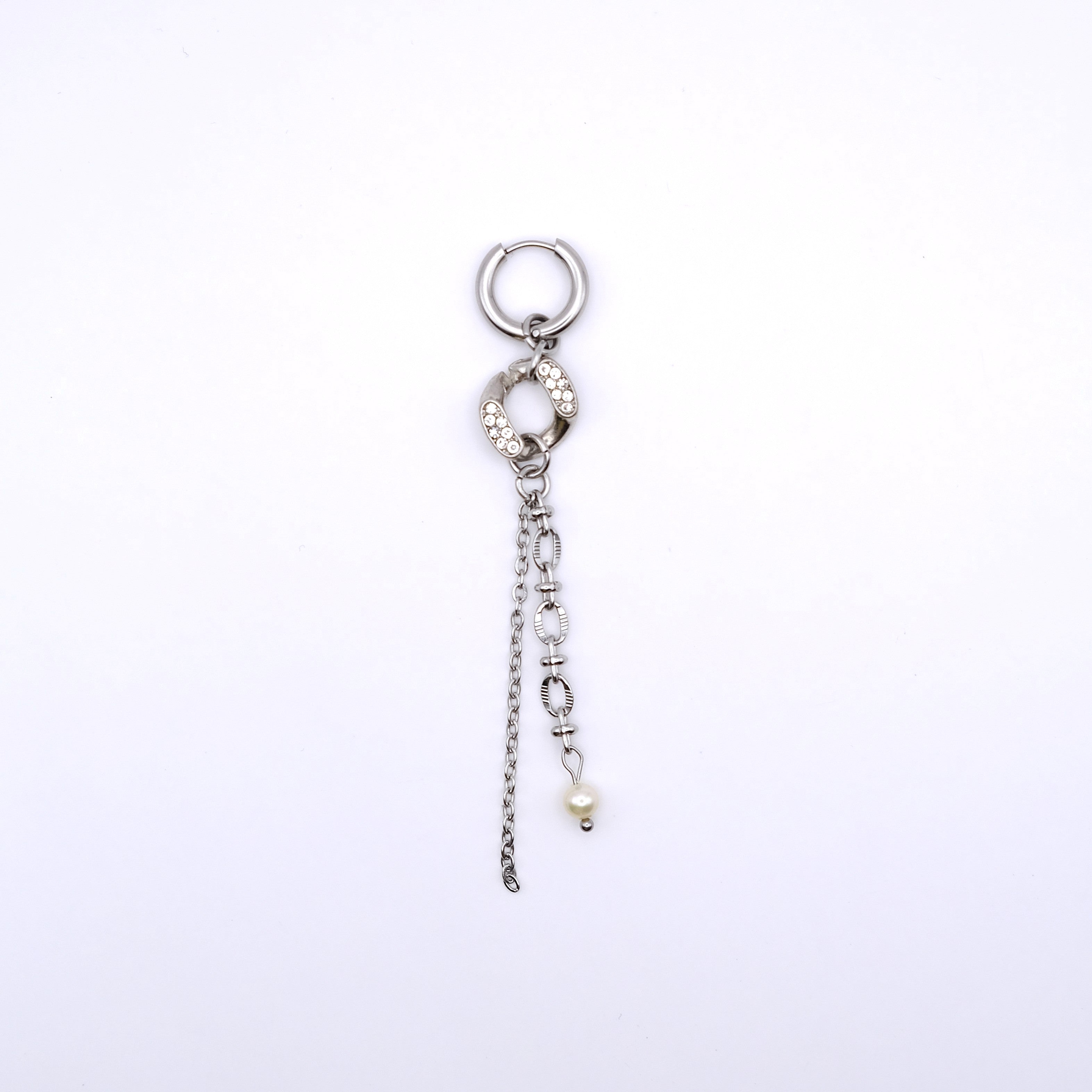 Mono boucle Silver Strass