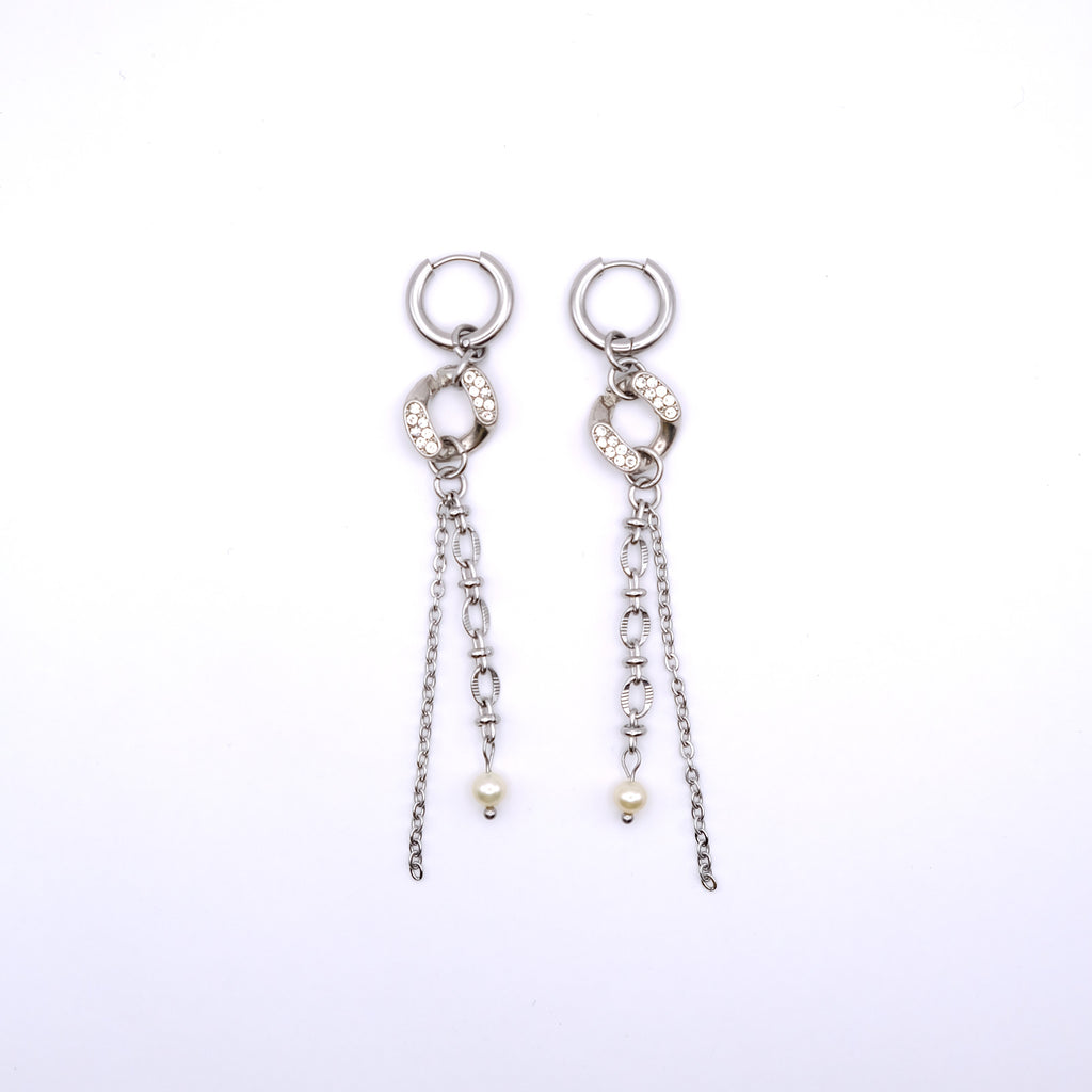 Mono boucle Silver Strass