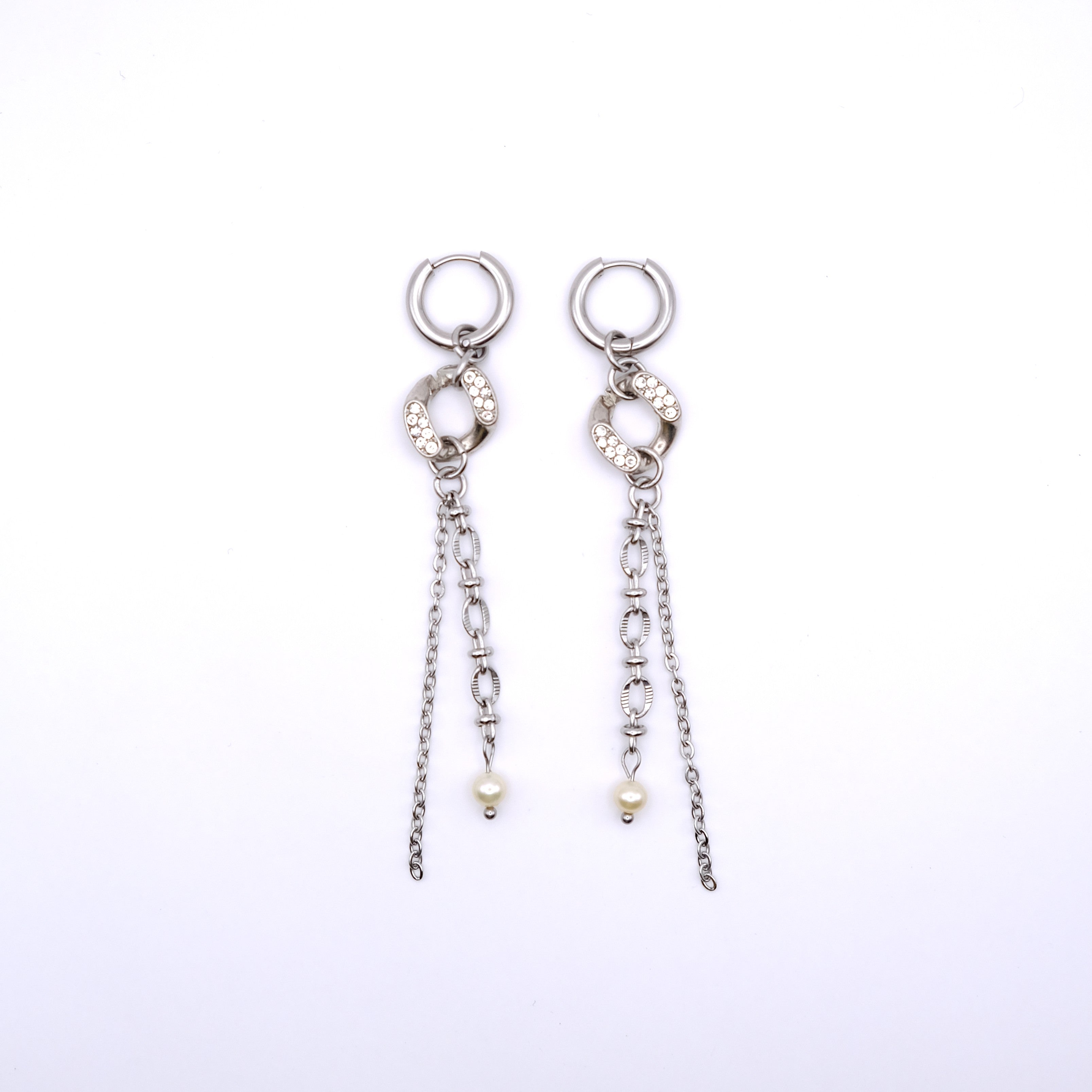 Mono boucle Silver Strass