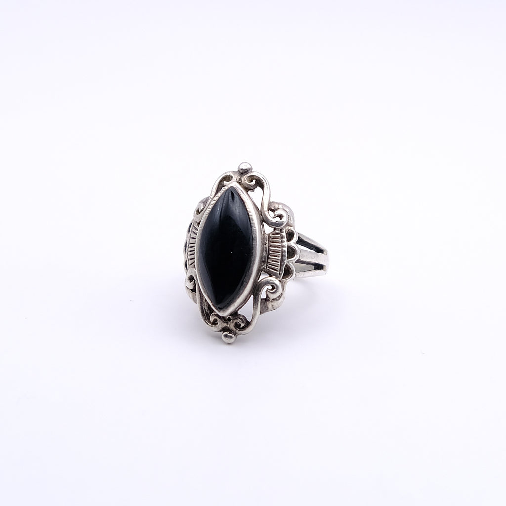 Bague Onyx - marquise 1970's