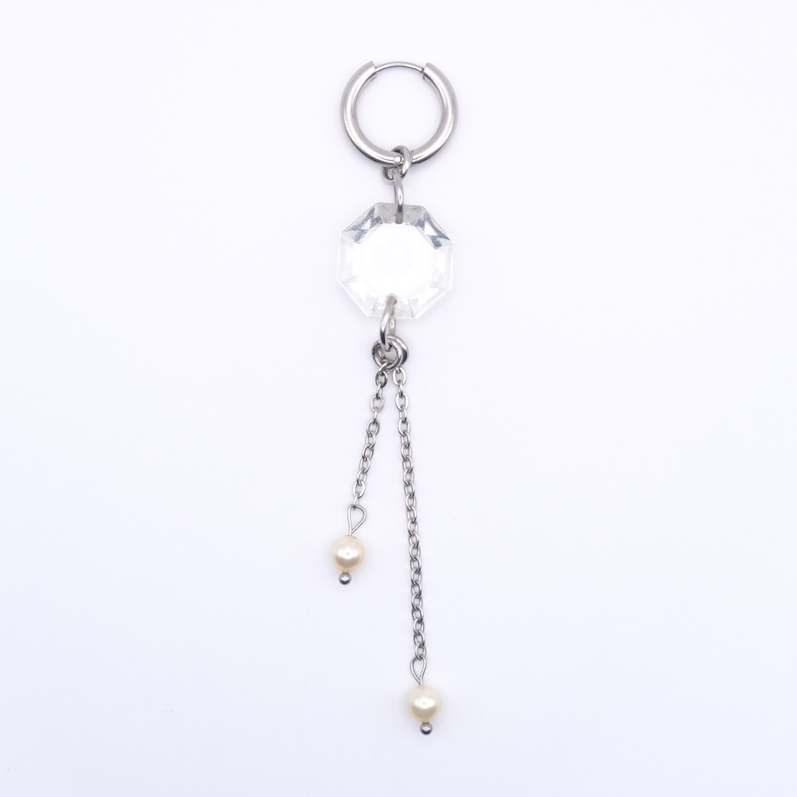 Mono boucle Maxi Cristal - silver