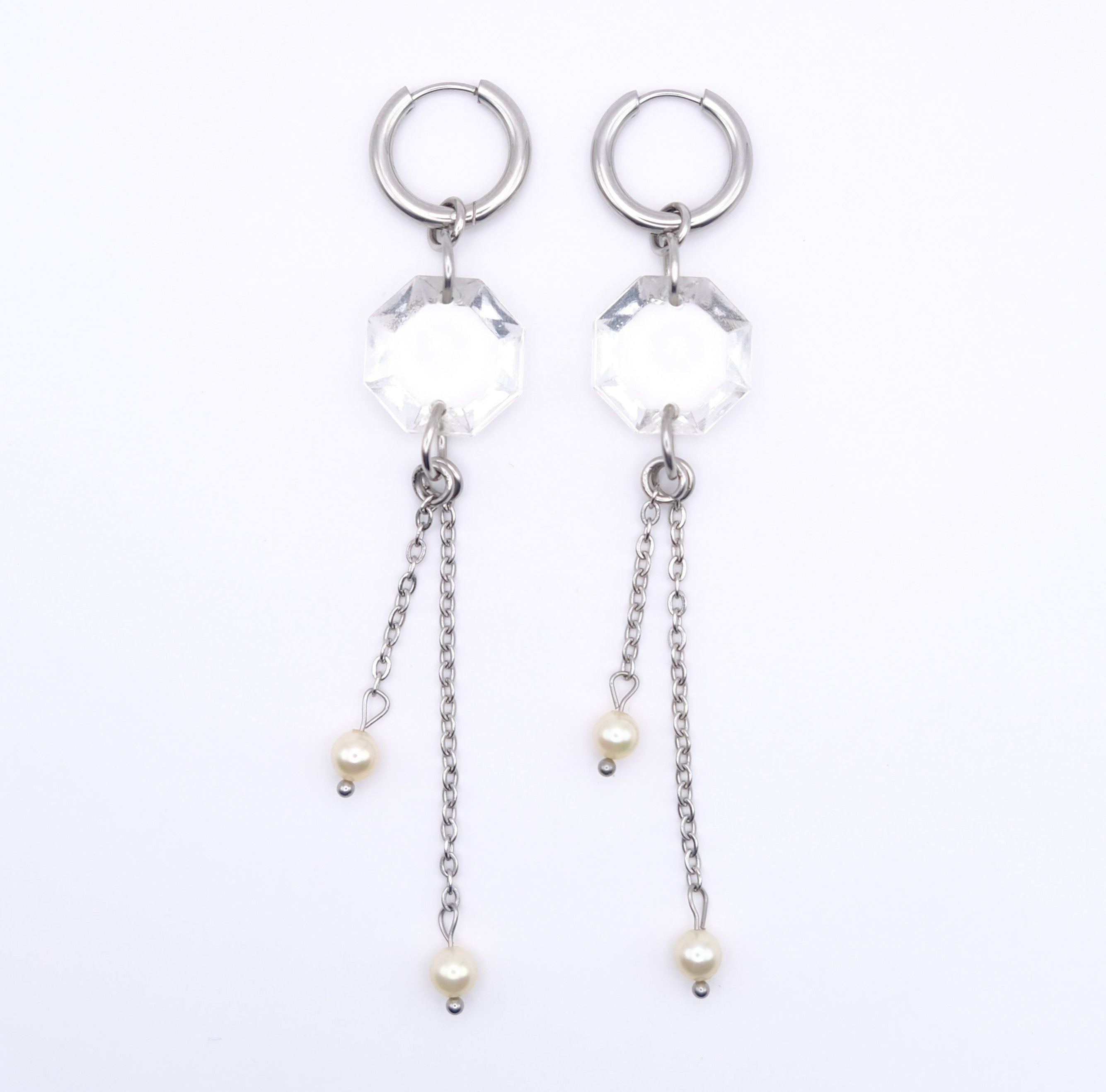 Mono boucle Maxi Cristal - silver