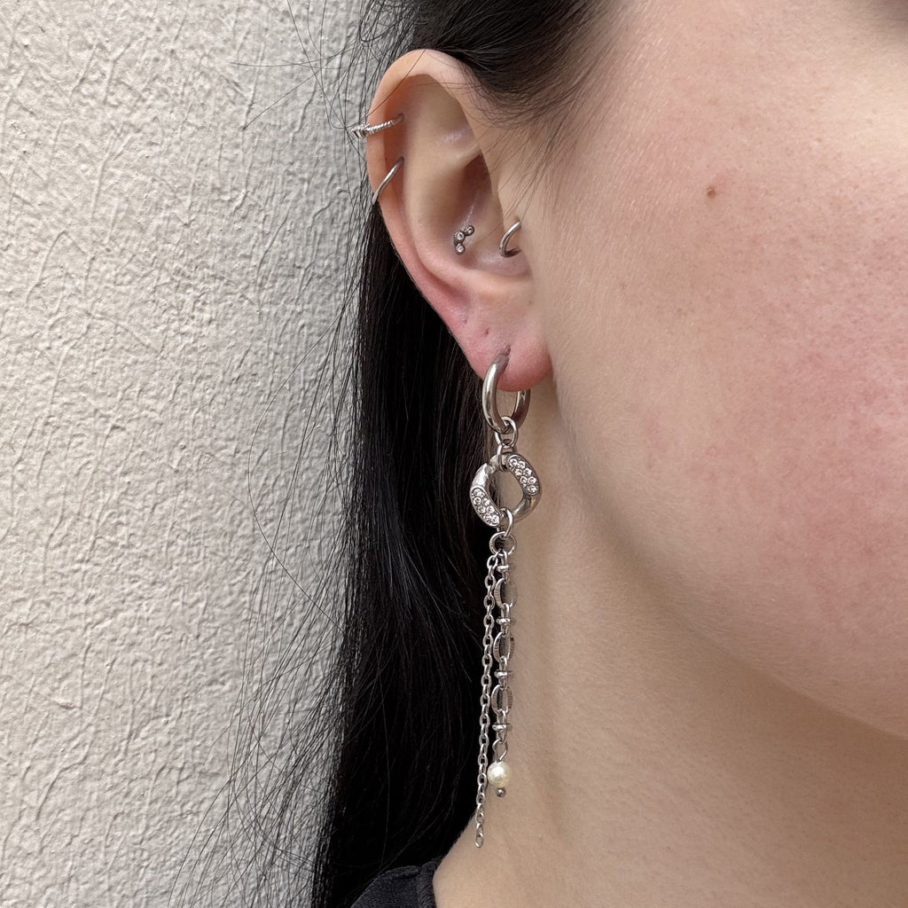 Mono boucle Silver Strass