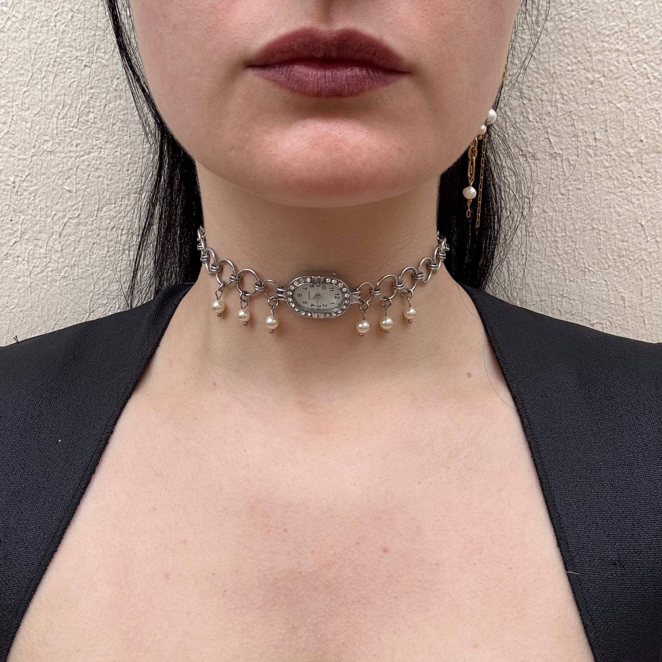 Collier Watch & Strass