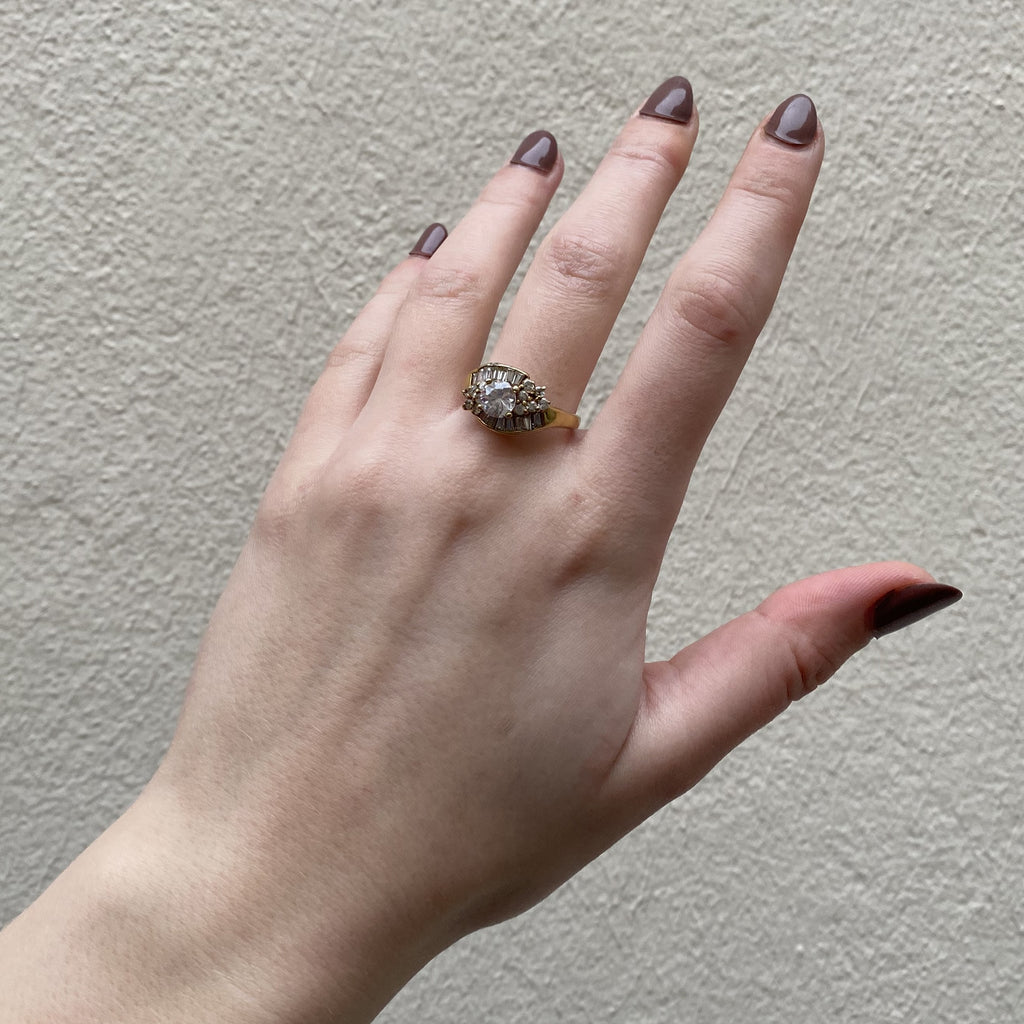Bague Argent & Plaqué or 1980's