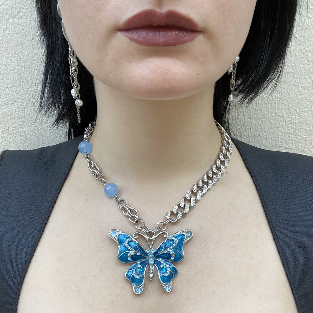 Collier Butterfly & Strass