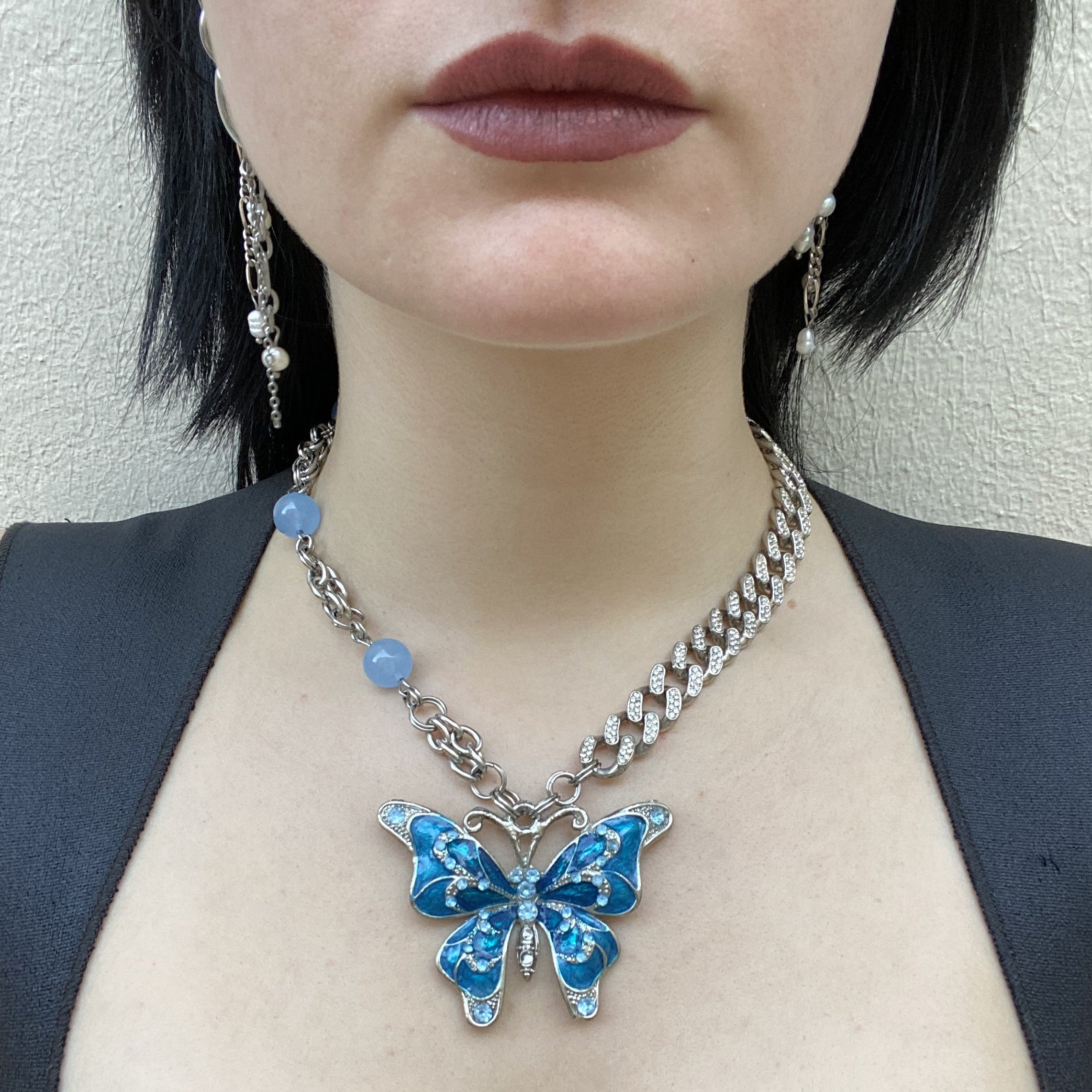 Collier Butterfly & Strass