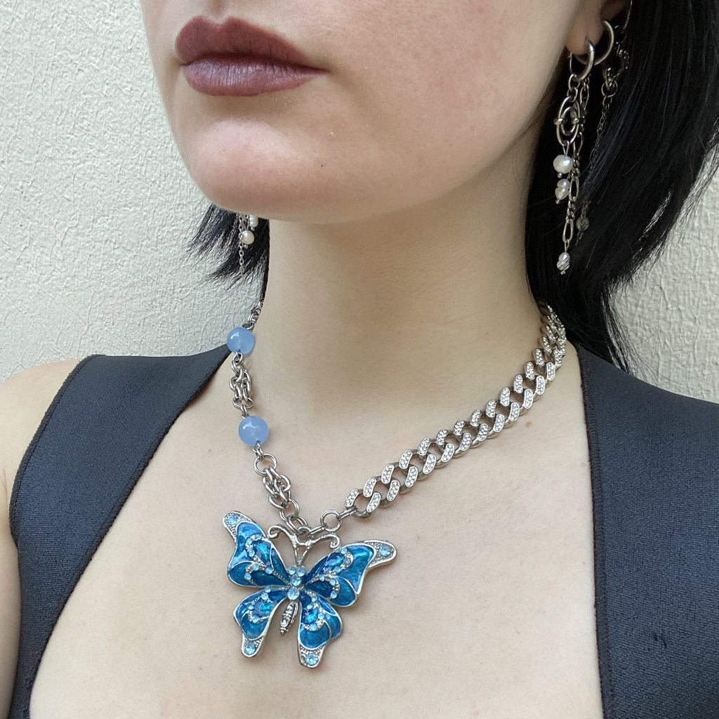 Collier Butterfly & Strass